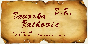 Davorka Ratković vizit kartica
